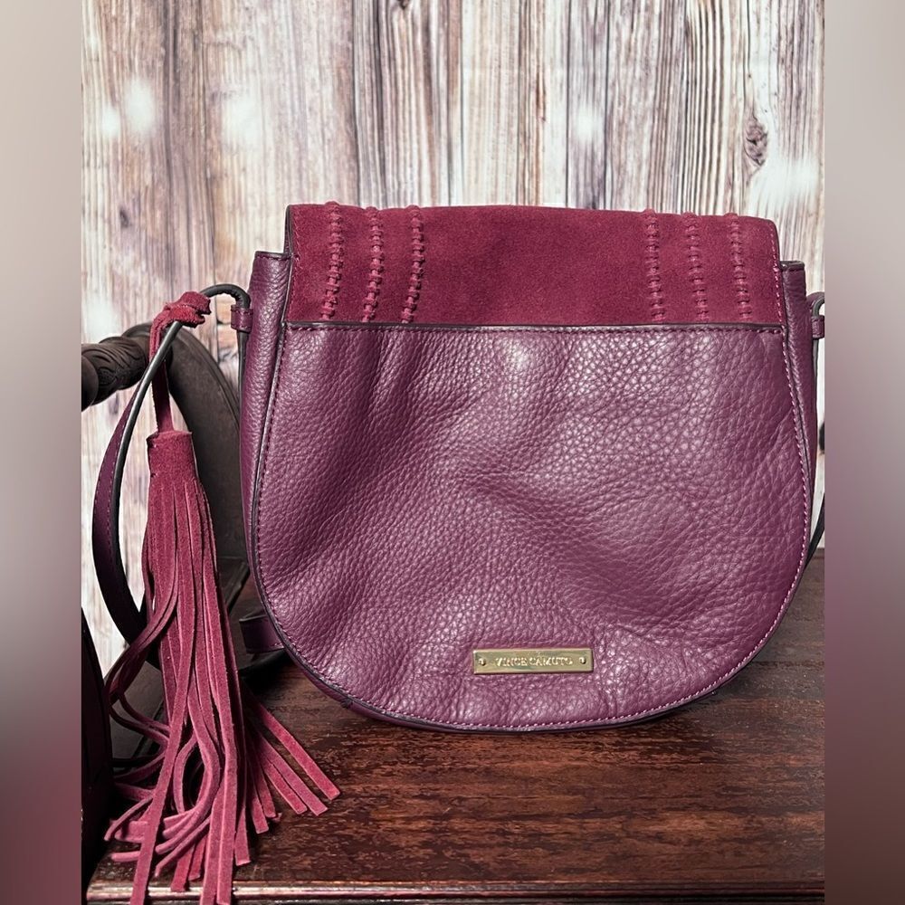 Vince Camuto Izzy Berry Wine saddle bag